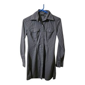 New York & Company Charcoal Shirt Dress